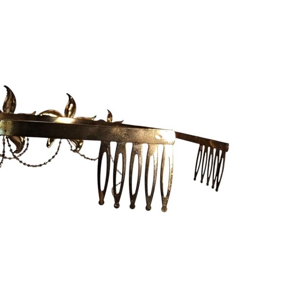 Mermaid Crown Starfish Headband Hair Accessory Splash Ocean Seashore Gold Tone - Picture 3 of 10